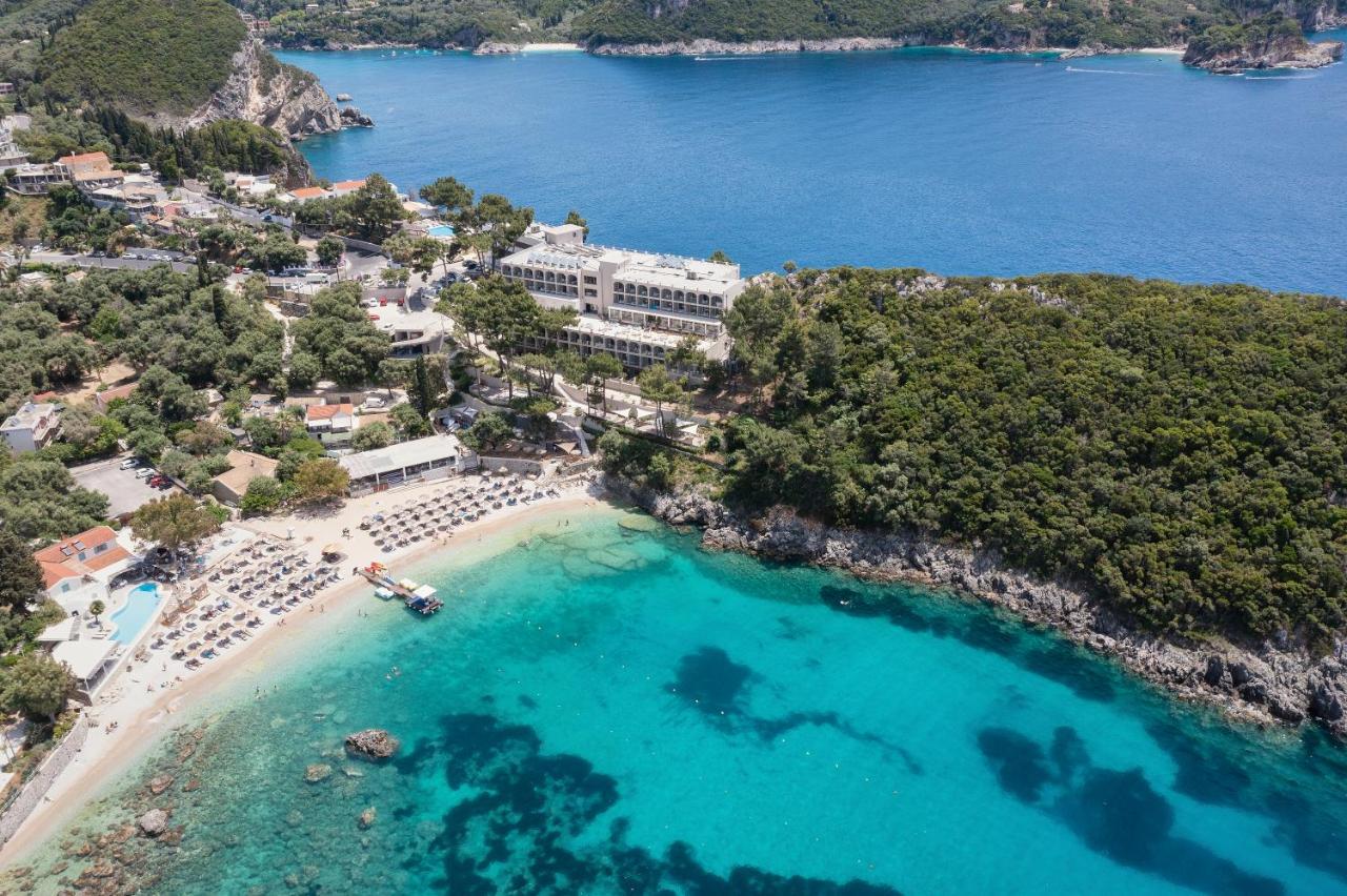 Akrotiri Beach Resort Hotel - Adult Friendly Paleokastritsa Exterior photo Aerial view of the bay