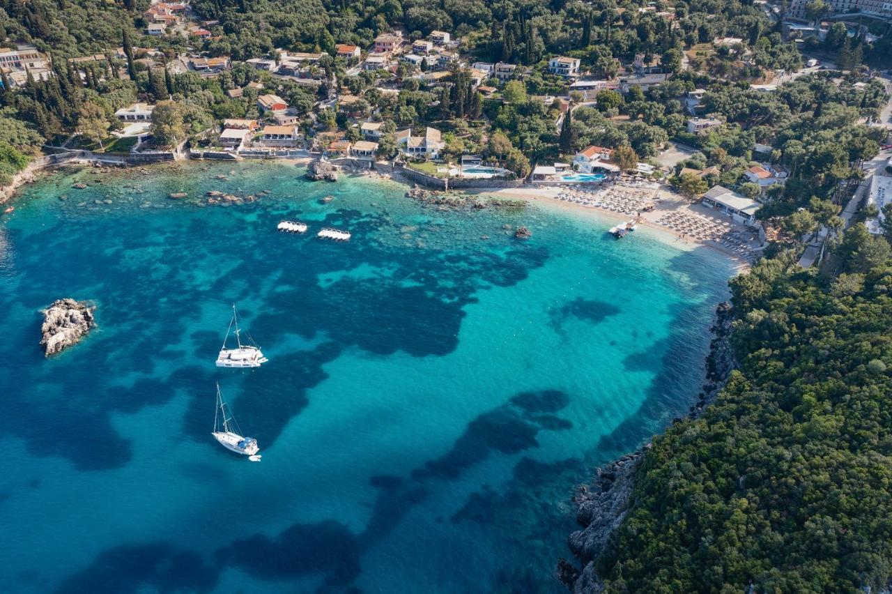 Akrotiri Beach Resort Hotel - Adult Friendly Paleokastritsa Exterior photo Aerial view of the bay