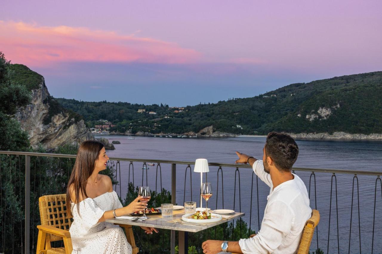 Akrotiri Beach Resort Hotel - Adult Friendly Paleokastritsa Exterior photo View of the Gulf of Naples from the hotel