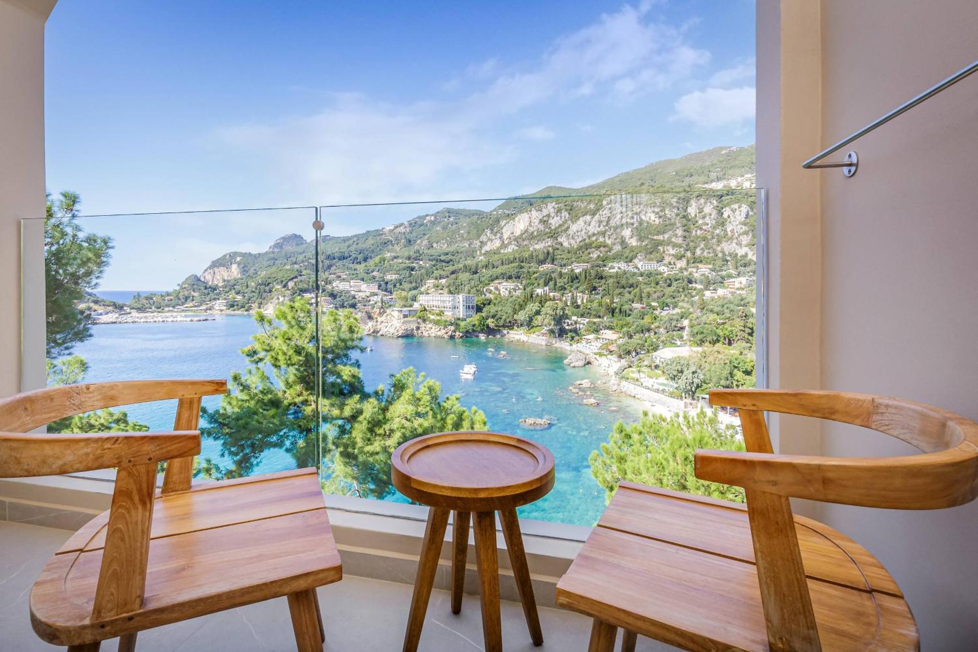Akrotiri Beach Resort Hotel - Adult Friendly Paleokastritsa Exterior photo View from the balcony of a hotel room